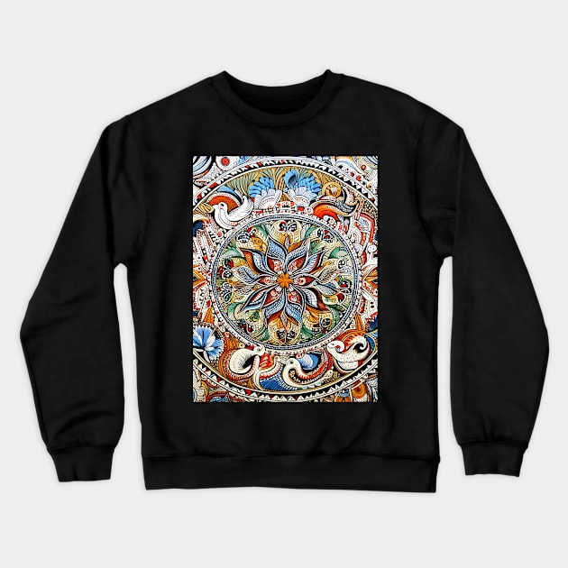 Vibrant Vistas: Celebrating Indian Elegance through Sari Textiles, Rajput Paintings, and More Crewneck Sweatshirt by insaneLEDP